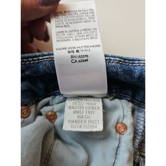 Mother Women's Blue High Waisted Looker Ankle Fray Denim Jeans Size 25 - Picture 6 of 7